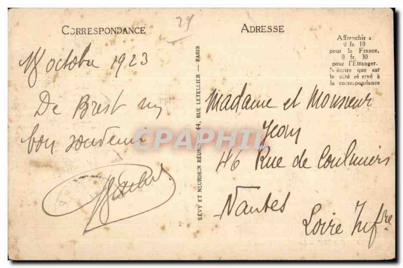 Brest - Le Chateau boat - Old Postcard