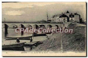 Old Macon Postcard The Banks of the St. Lawrence River Saone Macon