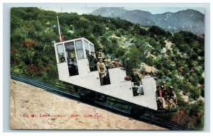 Mt. Lowe Incline Postcard Pacific Electric People Riding Elev 3000 Feet Calif