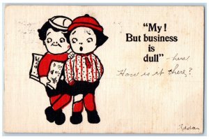 1907 Children My But Business Is Dull Kansas City Missouri MO Antique Postcard