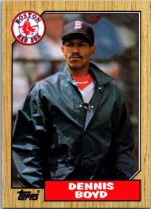 1987 Topps Baseball Card Dennis Boyd Boston Red Sox sk3202