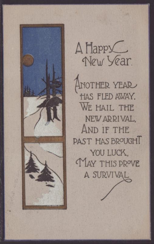 A Happy New Year,Scene Postcard