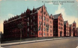 Omaha Nebraska c1910 Postcard St. Joseph's Hospital Creighton Memorial