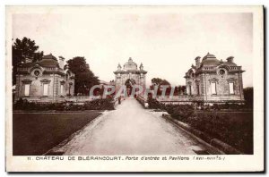 Old Postcard Chateau De Blerancourt Porte d & # 39entree and pavilions