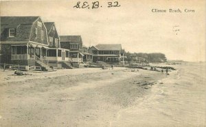 Albertype Beach Scene Clinton Beach Connecticut Postcard Dunning 12104