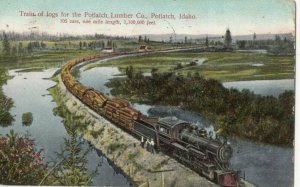 POTLACH, Idaho, 1910, Train of Logs