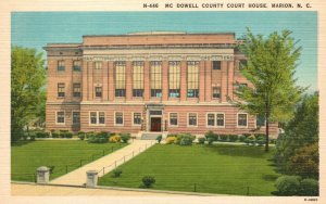Vintage Postcard 1920's View of Mc Dowell County Court House Marion N. Carolina