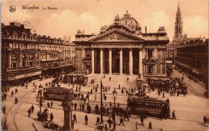 Belgium Brussels Bruxelles La Bourse Vintage Postcard C206