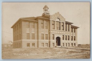 c1910's High School Building Miles City Montana MT RPPC Photo Antique Postcard