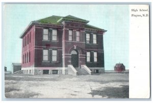 Pingree North Dakota ND Postcard High School Building Exterior View 1909 Antique