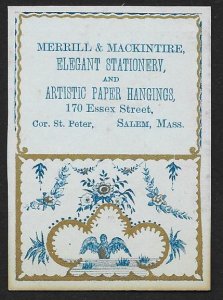 VICTORIAN TRADE CARDS (2) Merrill & Mackintire Stationery 1881 Calendar c1881