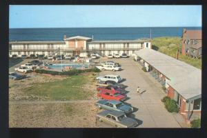 KILL DEVIL HILLS NORTH CAROLINA OCEAN HOUSE MOTEL OLD CARS ADVERTISING POSTCARD