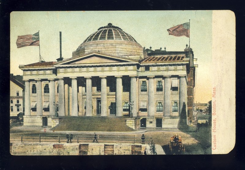 Boston, Massachusetts/MA Postcard, Early View Of Custom House