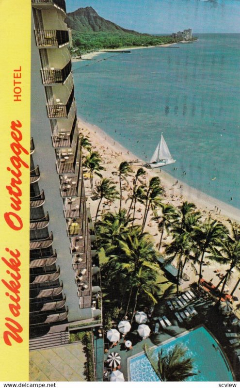 Waikiki , Hawaii , 1950-60s ; Outrigger Hotel