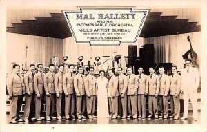 Mal Hallett & His Imcomparable Orchestra Mills Artist Bureau, real photo Unused 