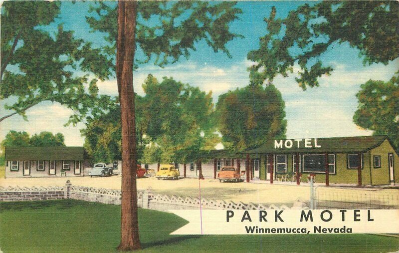 Winnemucca Nevada Park Motel roadside Lynx Products Postcard 21-13854