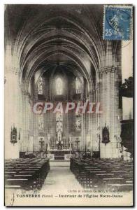 Old Postcard Thunder From inside & # 39Eglise Notre Dame