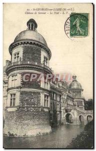 Old Postcard St Georges sur Loire Chateau de Serrant Bridge