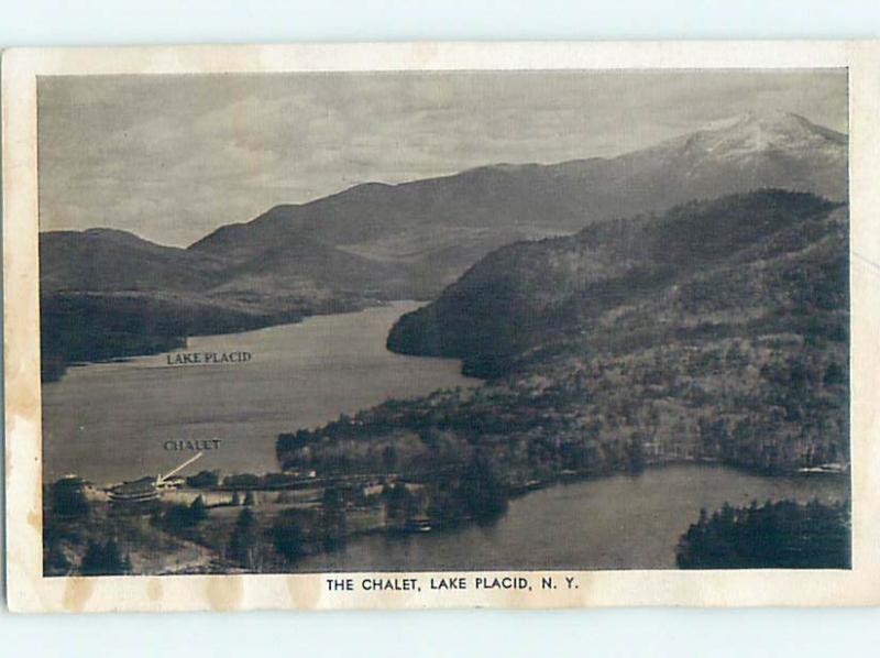 1948 AERIAL VIEW OF CHALET Adirondacks - Lake Placid New York NY hk2439