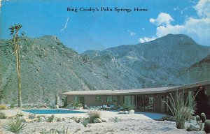 Bing Crosby's Palm Springs Home ON The Hillside Overlooking View Postcard Bac...