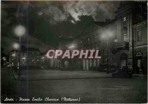 Modern Postcard Aosta Piazza Chanoux Emilio (Notturno)