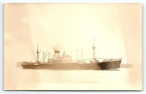 1930s STEAMSHIP JAVA DATED 1939 AT SEA KODAK RPPC POSTCARD P2316