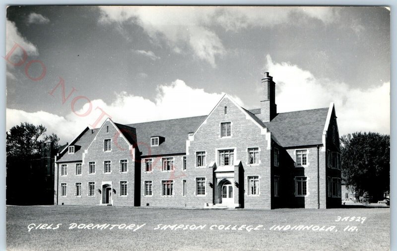 c1950s Indianola, IA RPPC Simpson College Girls Dorm Real Photo Postcard A104