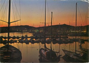 France  Le Gap d'Agde port sunset Postcard