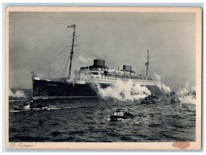 1920 Norddeustcher Lloyd Bremen Europa Steamer Steamship Cruise Vintage Postcard