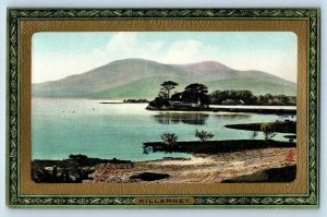 Killarney Ireland Postcard Castlelough Bay Lower Lake c1910 Framed Gem Tuck Art