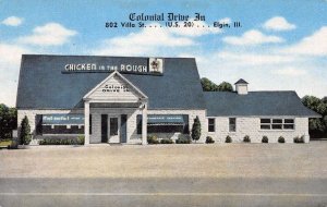 Elgin Illinois Colonial Drive In Restaurant Vintage Postcard AA65125