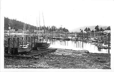 Harbor Scene #15wd WRANGELL, ALASKA RPPC 4604 postcard