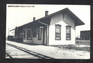 RPPC GODLEY TEXAS RAILROAD DEPOT TRAIN STATION REAL PHOTO POSTCARD