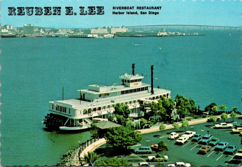 California San Diego Harbor Island The Reuben E Lee Riverboat Restaurant 1982