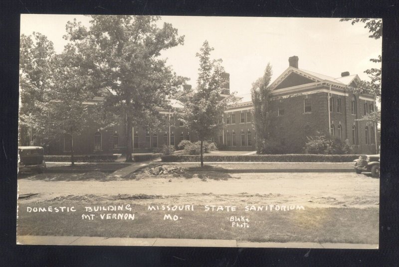 RPPC MOUNT MT VERNON MISSOURI STATE SANITORIUM DOM REAL PHOTO POSTCARD
