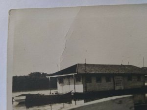 Vtg RPPC. Houseboat on Illinois River.Schultes Landing. Queen l, Queen ll