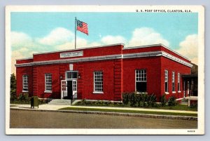 J92/ Clanton Alabama Postcard c1930 U.S. Post Office Building 278