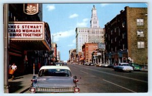 DAVENPORT, Iowa IA ~ THIRD STREET Scene ~ CAPITOL THEATRE 1960s Postcard