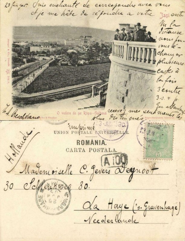 romania, IAȘI YASSY, O vedere de pe Râpa Galbenă (1905) Postcard