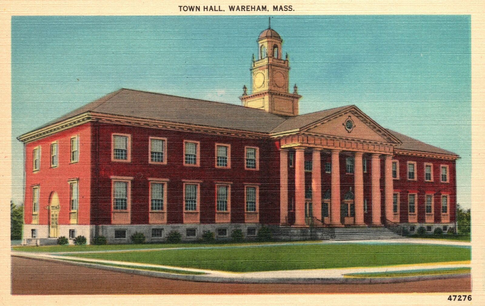 Vintage Postcard 1930's Town Hall Historical Building Wareham