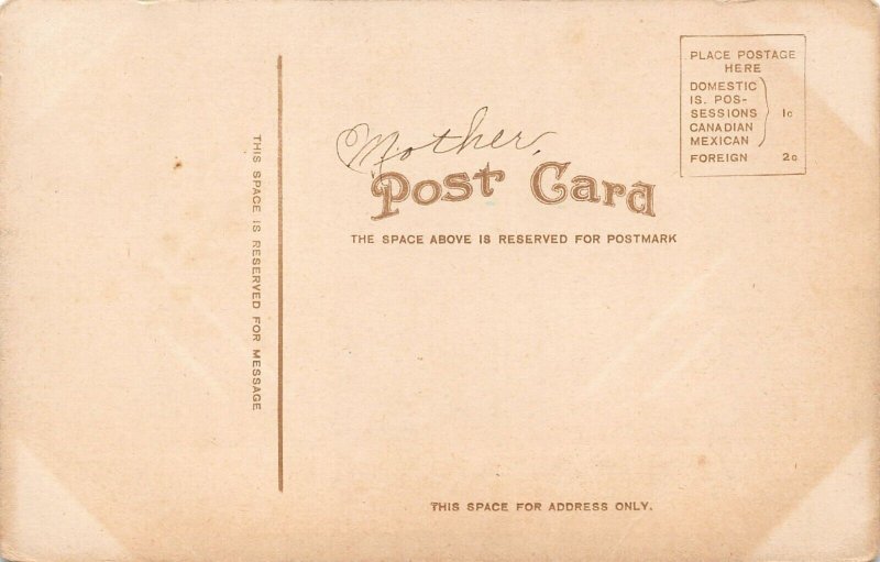 Evart Mich Michigan River Bridges Red Print Letters Postcard