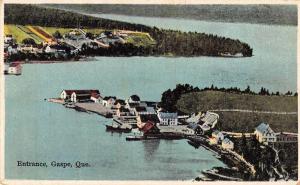 Gaspe Quebec Canada Harbor Entrance Birds Eye View Antique Postcard J73338