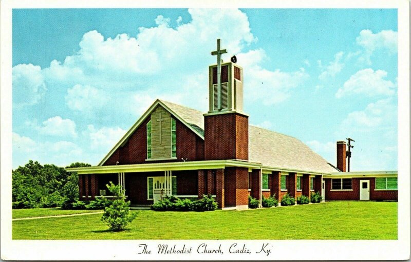 Methodist Church Cadiz KY Kentucky Postcard VTG UNP Vintage Unused 