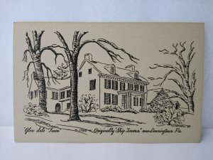 Ship Tavern Glen Isle Farm Postcard H.T. Macneill 1949 Linen Near Downingtown PA