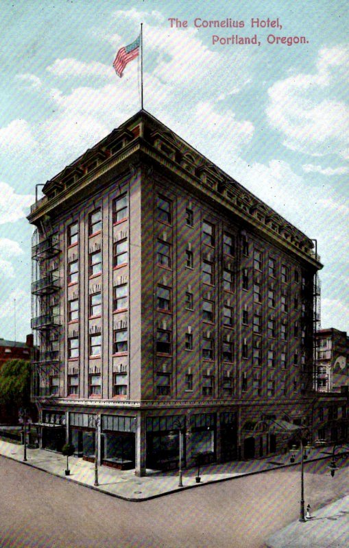 Portland, Oregon - A view of the Cornelius Hotel - c1908