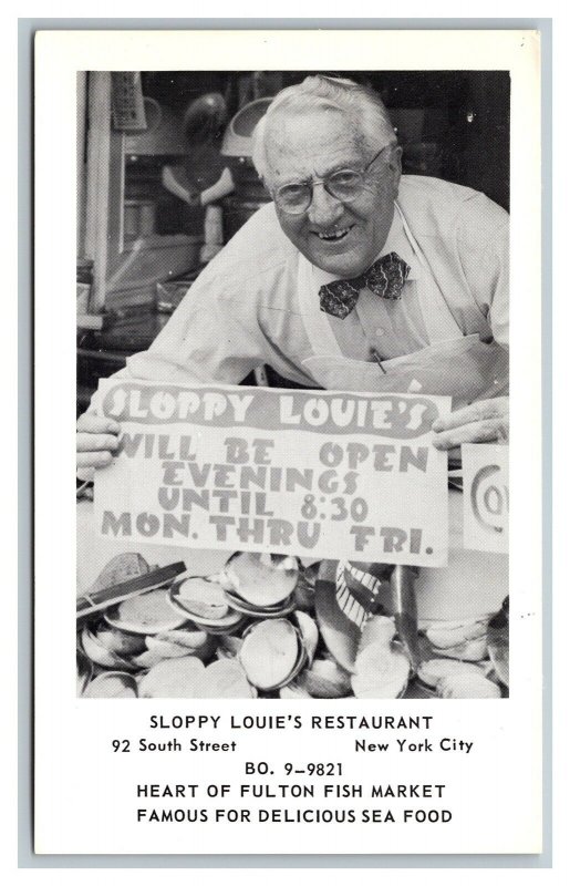 Postcard Sloppy Louie's Sea Food Restaurant New York pc2065
