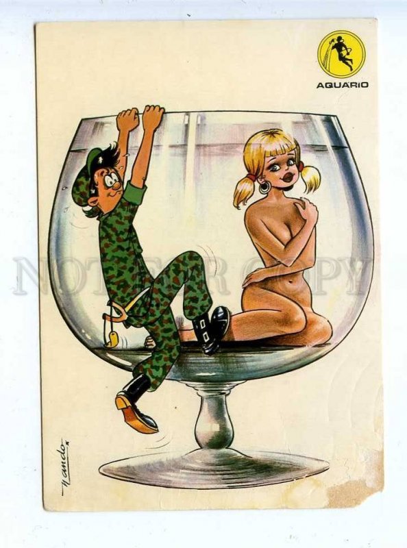 195777 ANGOLA Hunter girl in glass by NANDO ZODIAC PinUp
