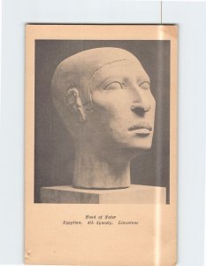 Postcard Head of Nofer Egyptian 4th Dynasty Limestone