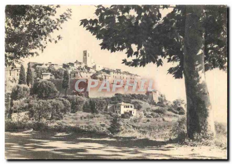 Postcard Moderne Saint Paul General View from the road and Cagnes