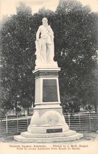 Adelaide Australia birds eye view statue to J McD Stuart antique pc Z13442 